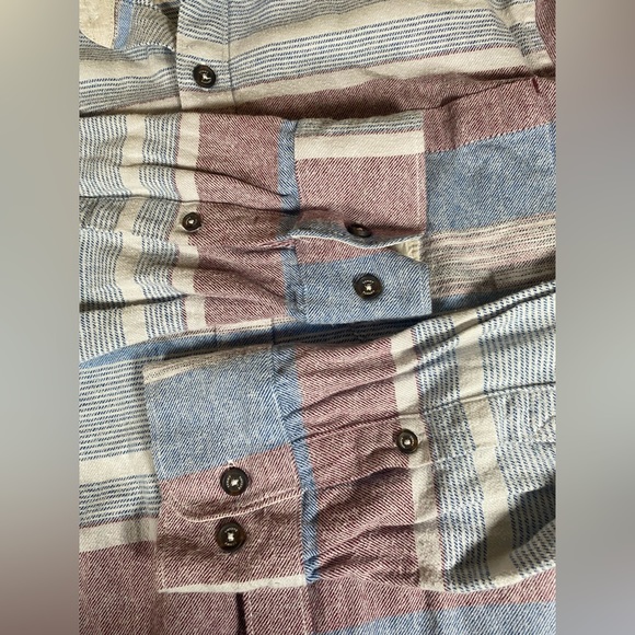 Tommy Bahama Mens Long Sleeve Button Up Shirt sz M Soft Cotton Flannel Striped - Picture 4 of 7